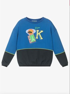 Kenzo Blue and Black Patch Logo Sweatshirt
